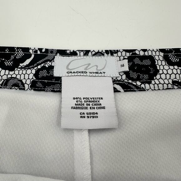 Cracked Wheat Skort Womens 14 White Navy Blue Floral Pull On Activewear - Picture 6 of 10